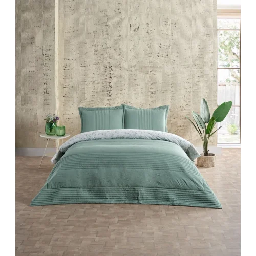 Multi Selection Nevresim Takımı + Yatak Örtüsü Diador Çift Kişilik - Yeşil