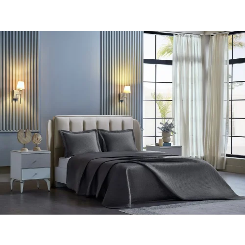 NAPOLİ YATAK ÖRTÜSÜ ÇİFT KİŞİLİK ANTRASİT