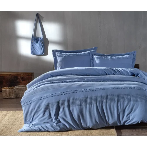 Nevresim Takımı Carla Çift Kişilik - Mavi