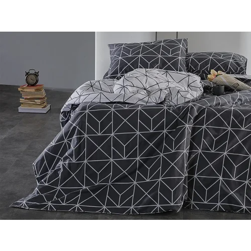 Ranforce Polka Nevresim Takımı Tek Kişilik - Antrasit