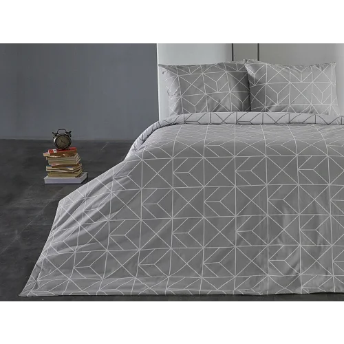 Ranforce Polka Nevresim Takımı Tek Kişilik - Gri