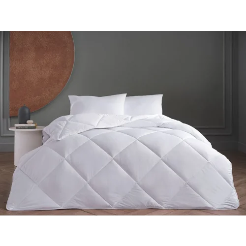 White Line Microfiber Yorgan Çift Kişilik - Beyaz