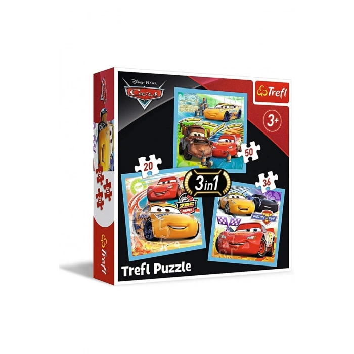 Preparations For The Race, Disney Car 3, 3lü 20 36 50 Parça Yapboz