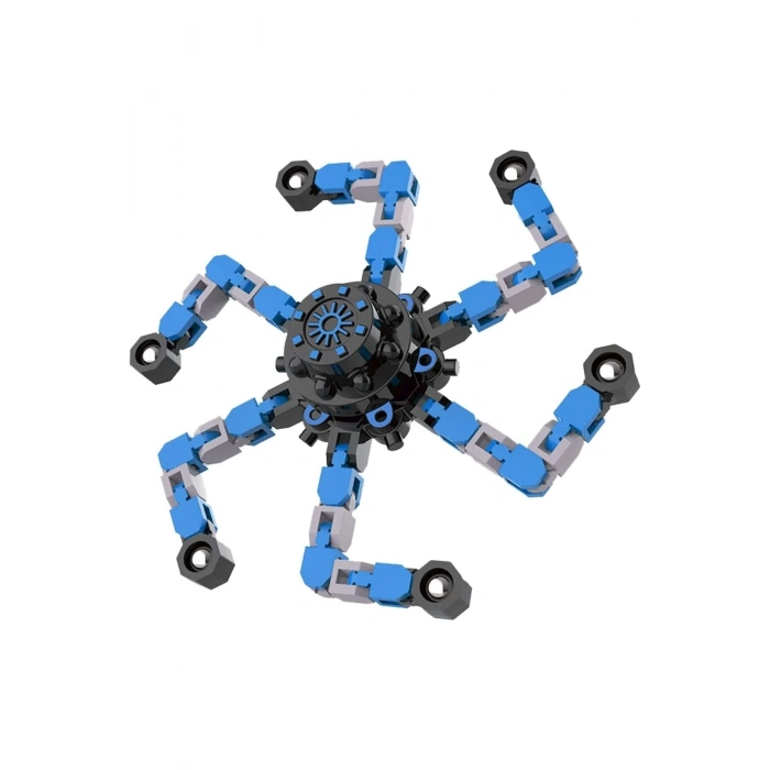 Transforming Fidget Spinners Dönüştürülebilir Robot Oyuncak Stres Çarkı Mavi 1 Adet