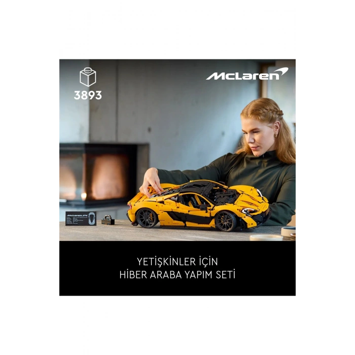 ® Technic McLaren P1™ 42172 -Yetişkinler için Sergilenebilir Araba Modeli Yapım Seti (3893P)