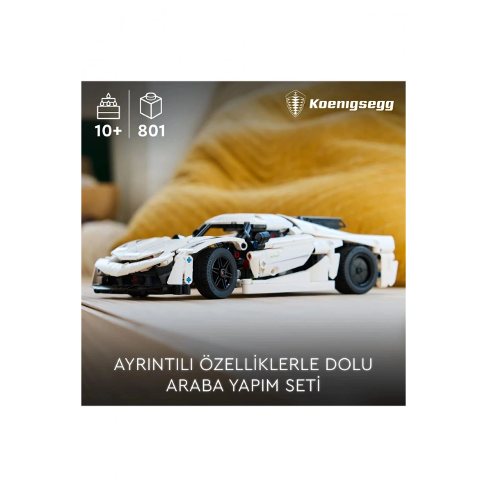 ® Technic Koenigsegg Jesko Absolut Beyaz Hiper Araba 42184 - 10+ Oyuncak Araba Yapım Seti (801P)