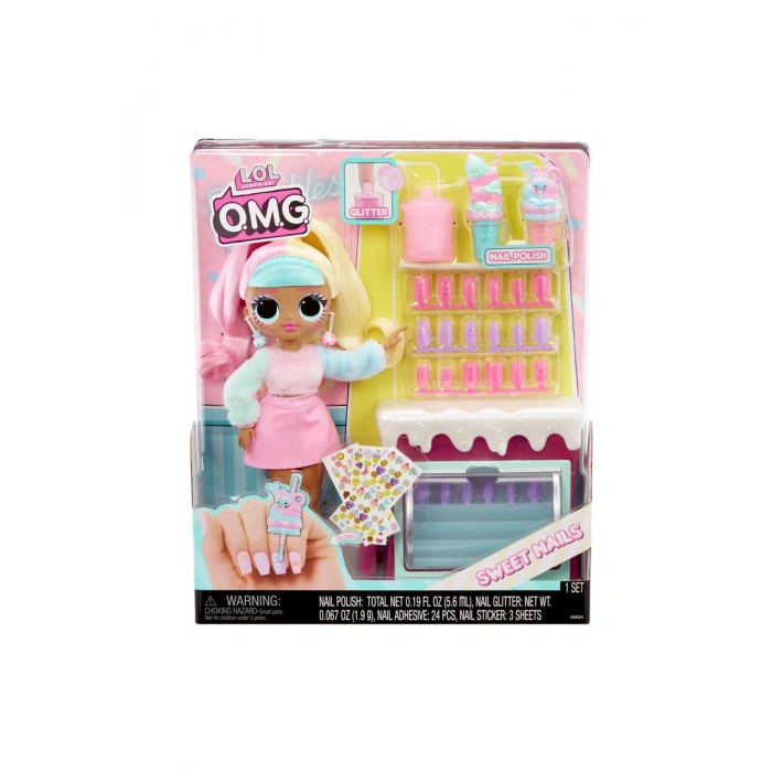 Set de joaca cu papusa L.O.L. Surprise! seria O.M.G Sweet Nails − Candy Share