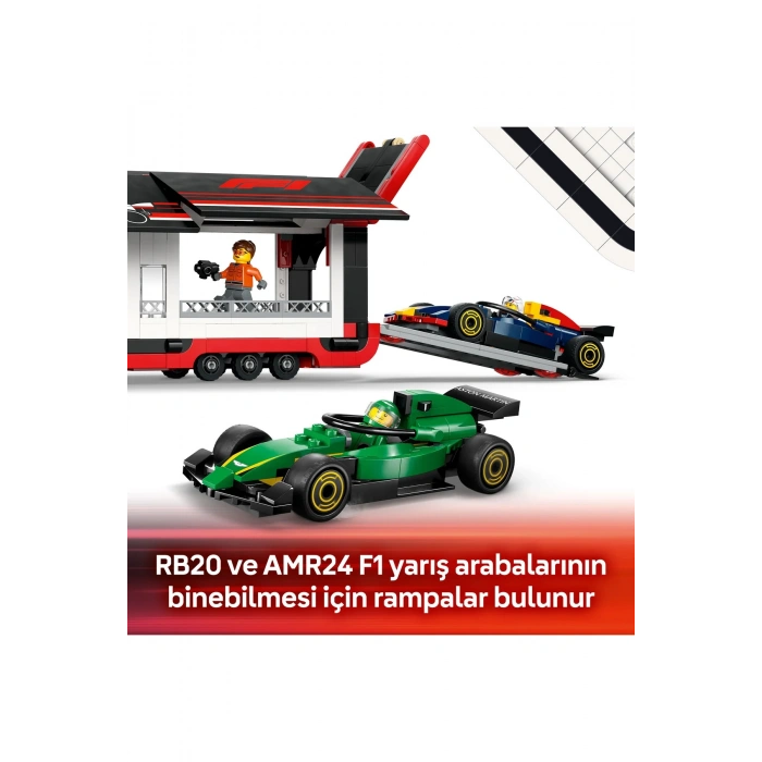 ® City RB20 ve AMR24 F1® Arabalı F1® Kamyonu 60445 - 8+ Yaratıcı Oyuncak Yapım Seti (1086)