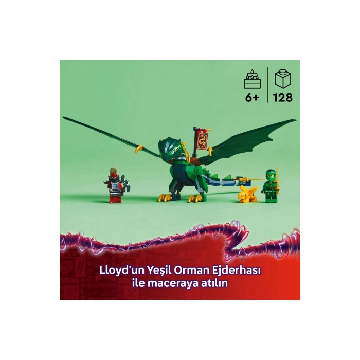 ® NINJAGO® Lloyd’un Yeşil Orman Ejderhası 71829 - 6+ Çocuklar için Yaratıcı Oyuncak Yapım Seti(128P)