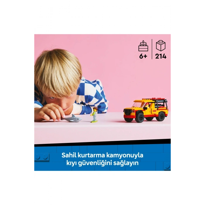 ® City Cankurtaran Kamyoneti 60453 - 6+ Çocuklar için Yaratıcı Oyuncak Yapım Seti (214P)