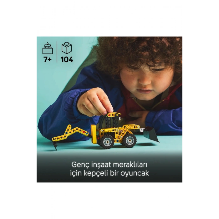 ® Technic Kazıcı Yükleyici 42197 - 7+ Çocuklar için Oyuncak İnşaat Aracı Yapım Seti (104P)