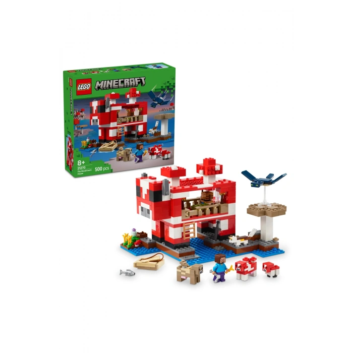 ® Minecraft® Mooshroom Evi 21270 - 8+ Çocuklar için Yaratıcı Oyuncak Yapım Seti (500P)
