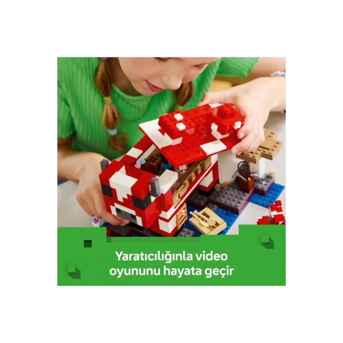 ® Minecraft® Mooshroom Evi 21270 - 8+ Çocuklar için Yaratıcı Oyuncak Yapım Seti (500P)