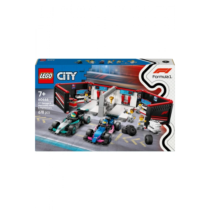 ® City F1® Garajı ve Mercedes-AMG ve Alpine Arabaları 60444 - 7+ Yaratıcı Oyuncak Yapım Seti (678P)