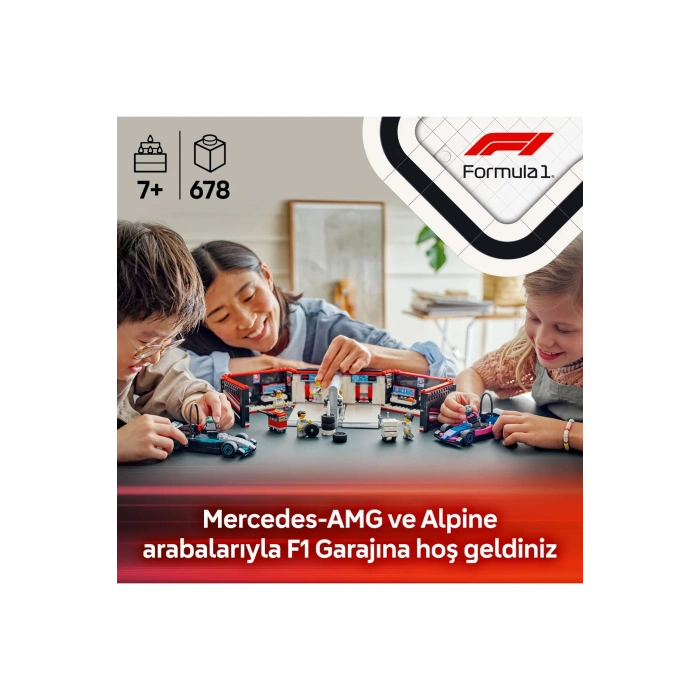 ® City F1® Garajı ve Mercedes-AMG ve Alpine Arabaları 60444 - 7+ Yaratıcı Oyuncak Yapım Seti (678P)