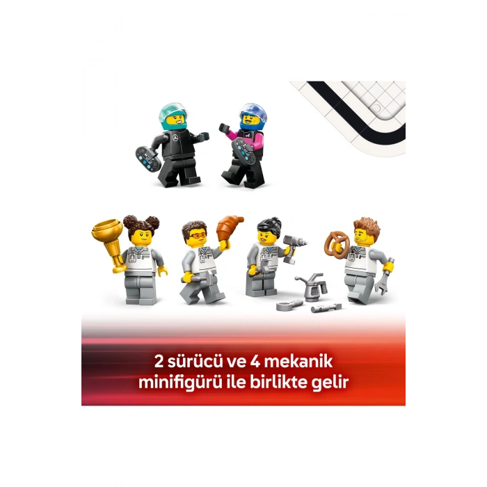 ® City F1® Garajı ve Mercedes-AMG ve Alpine Arabaları 60444 - 7+ Yaratıcı Oyuncak Yapım Seti (678P)