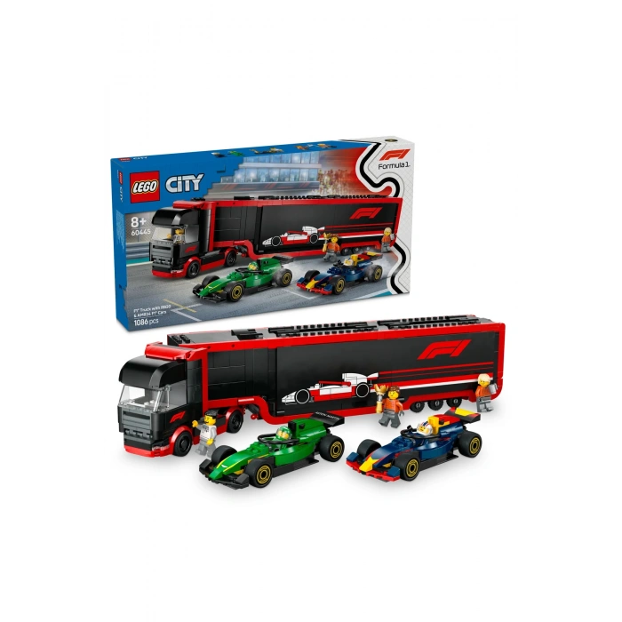 ® City RB20 ve AMR24 F1® Arabalı F1® Kamyonu 60445 - 8+ Yaratıcı Oyuncak Yapım Seti (1086)