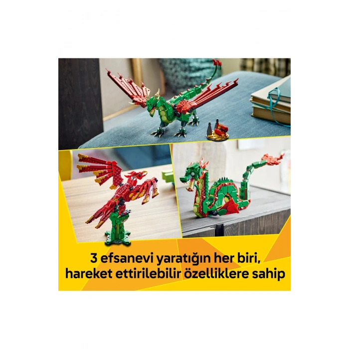 ® Creator 3’ü 1 Arada Orta Çağ Ejderhası 31161 - 9+ Yaratıcı Oyuncak Yapım Seti (715Parça)