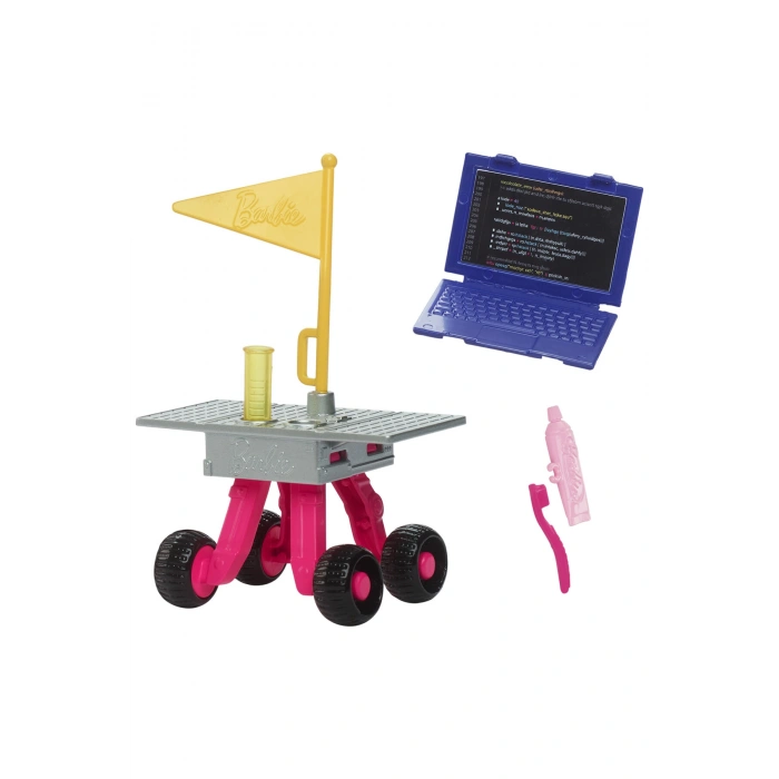 Deluxe Kariyer Bebek - Astronot tekerlekli keşif aracı ve uzay kaskı dahil 10 aksesuar HRG45