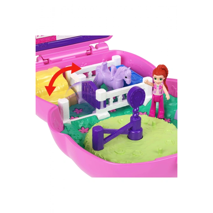 ™ Midilliyle Rodeo Heyecanı Mini Oyun Seti, 1 mikro bebek ve aksesuarları JCR39