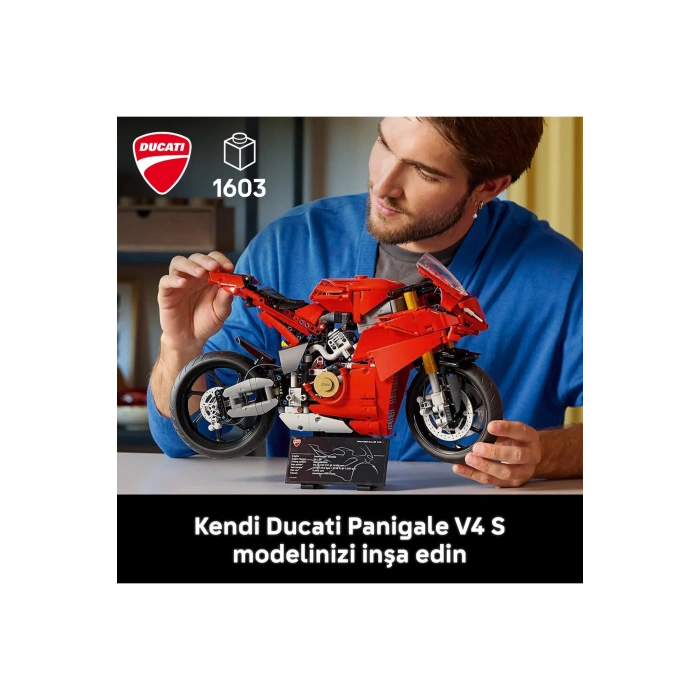® Technic DucatiPanigale V4 S Motosiklet 42202 - Yetişkinler için Model Yapım Seti (1603P)