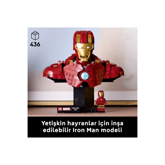 ® ǀ Marvel Iron Man MK4 Büstü 76327 - Yetişkinler için Koleksiyonluk Model Yapım Seti (436P)