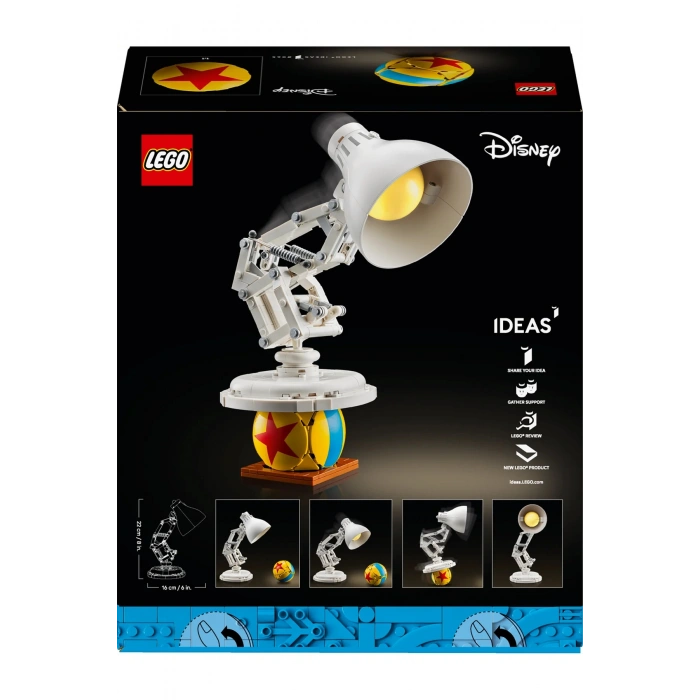 ® Ideas | Disney Pixar Luxo Jr. 21357 - Yetişkinler için Koleksiyonluk Model Yapım Seti (613P)