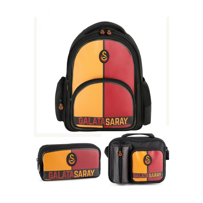 Official Lisanslı Parçalı Suni Deri 25552 Sırt Çantası+Beslenme Çantası+Kalemlik Seti