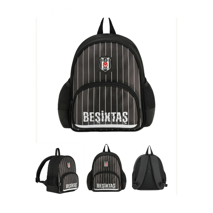 BJK Official Lisanslı İnce Çubuk Desenli Suni Deri Sırt Çantası+Kalemlik Set 255set2