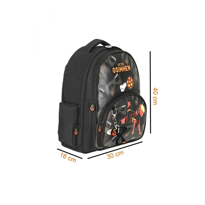 3 Bölmeli Victor Osimhen Suni Deri Okul Çantası + Kalemlik