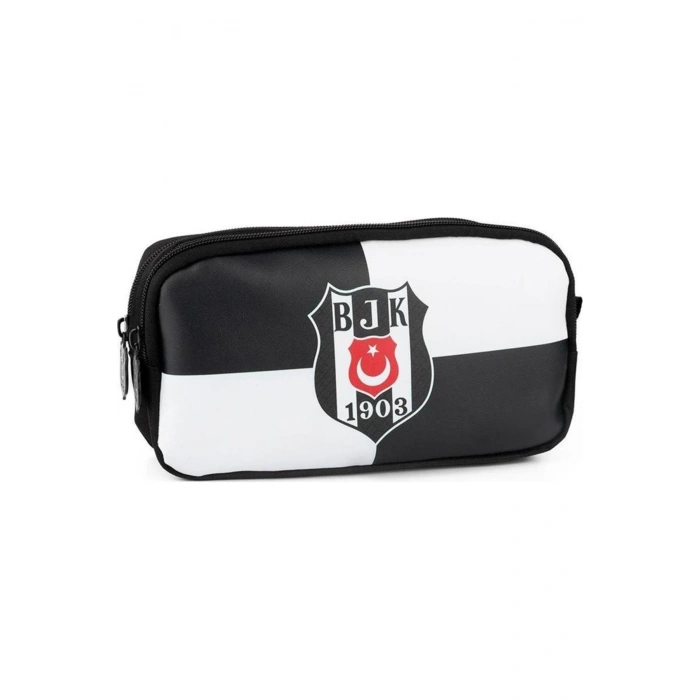 Beşiktaş Official Lisanslı Fermuarlı İki Bölmeli BJK 1903 Logo Desenli Suni Deri Kalem Kutusu 25363
