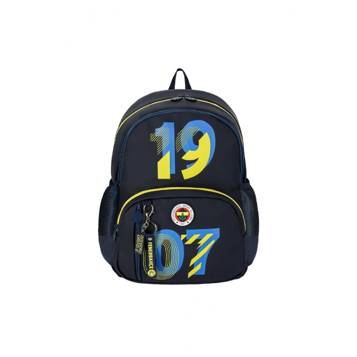 3 Bölmeli 3D 1907 Baskılı Suni Deri Okul Sırt Çantası (25743)