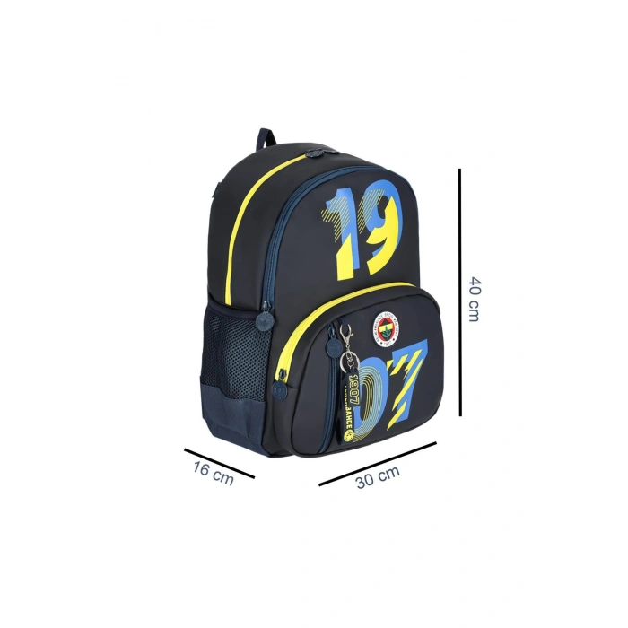 3 Bölmeli 3D 1907 Baskılı Suni Deri Okul Sırt Çantası (25743)