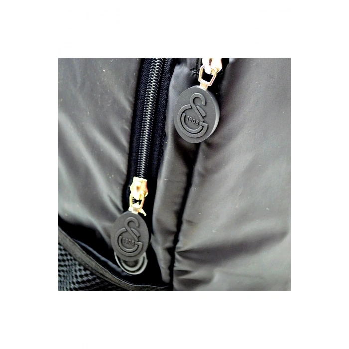 Galatasaray Kırmızı Şerit Üç Gözlü Okul Çantası Siyah / 24539