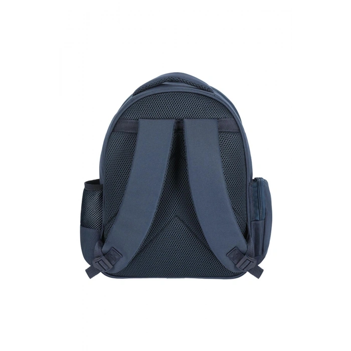 3 Bölmeli Çubuklu Arma Baskılı Suni Deri Okul Sırt Çantası (25756)