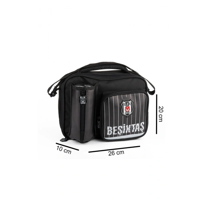 Lisanslı 3 Bölmeli İnce Çubuklu Suni Deri Okul Çantası + Beslenme Çantası + Kalemlik Seti