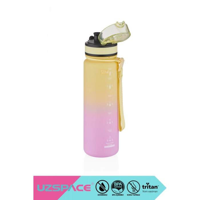 500ml Yeni Çift Renkli Sızdırmaz BPA İçermez Kilitlenebilir Kapaklı Motivasyonel Tritan Su Matarası