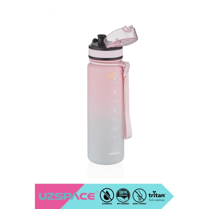 500ml Yeni Çift Renkli Sızdırmaz BPA İçermez Kilitlenebilir Kapaklı Motivasyonel Tritan Su Matarası