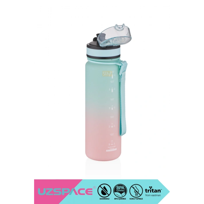 500ml Yeni Çift Renkli Sızdırmaz BPA İçermez Kilitlenebilir Kapaklı Motivasyonel Tritan Su Matarası