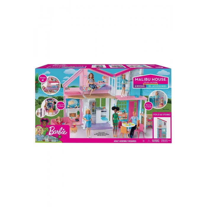 nin Muhteşem Malibu Evi, Dönüşüm Özellikli, 25ten Fazla Parçalı ve 2 Katlı Bebek Evi FXG57