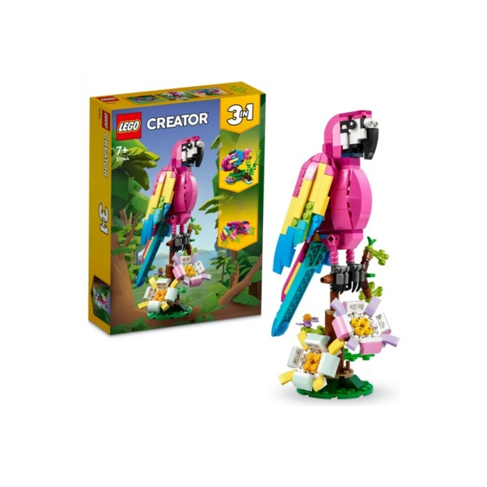 ® Creator Egzotik Pembe Papağan 31144 - 7 Yaş ve Üzeri Çocuklar Için Papağan, Balık ve Kurbağa M