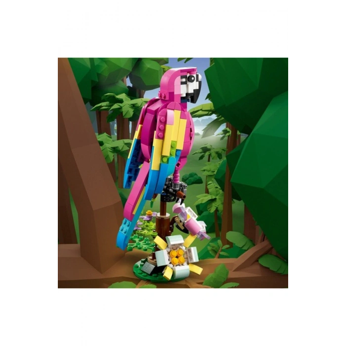 ® Creator Egzotik Pembe Papağan 31144 - 7 Yaş ve Üzeri Çocuklar Için Papağan, Balık ve Kurbağa M