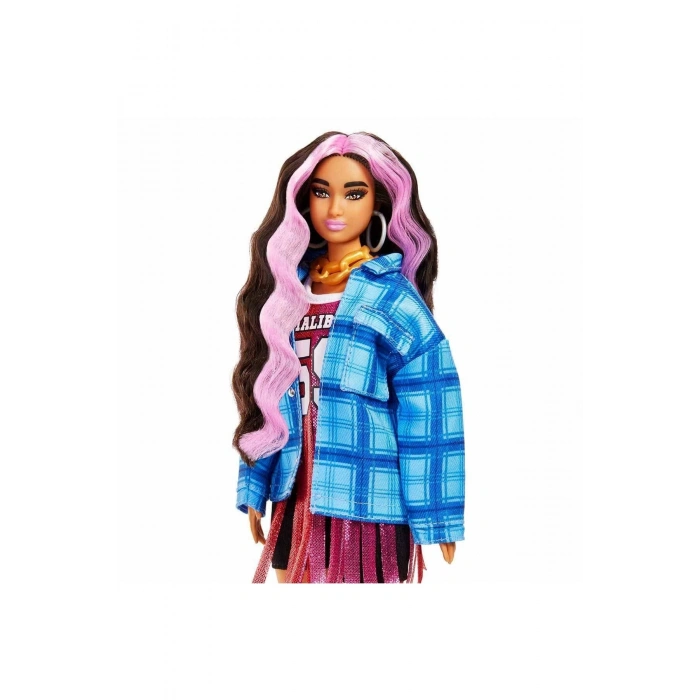 Hdj46 Barbie Extra Ekose Ceketli Bebek