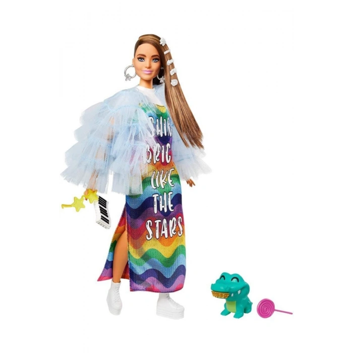 Barbie Extra Renkli Elbiseli Bebek Ve Hayvan Arkadaşı Timsah No:9 - Grn27-gyj78