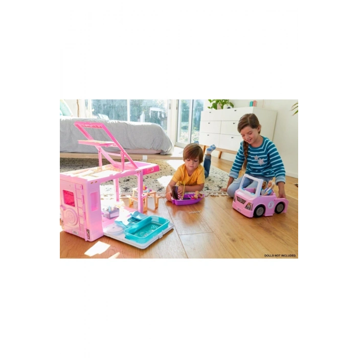 Barbienin 3ü Bir Arada Muhteşem Karavanı Ve Aksesuarları Havuz Kamyonet Tekne Ve 50 Aksesuarlı Ara