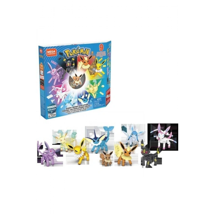 MEGA Pokémon™ - Eevee Dönüşümleri Yapı Seti, çocuklar için yapı oyuncakları GFV85