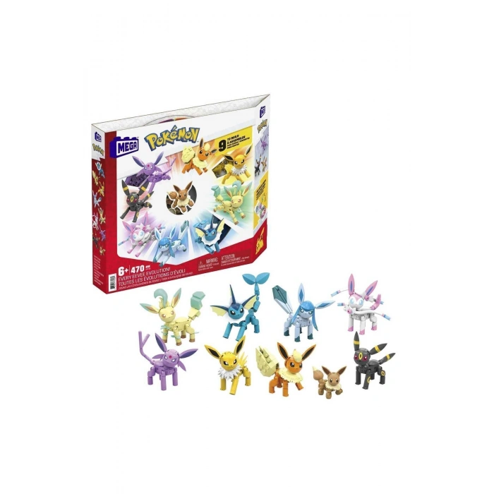 MEGA Pokémon™ - Eevee Dönüşümleri Yapı Seti, çocuklar için yapı oyuncakları GFV85