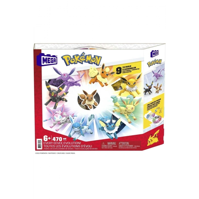 MEGA Pokémon™ - Eevee Dönüşümleri Yapı Seti, çocuklar için yapı oyuncakları GFV85
