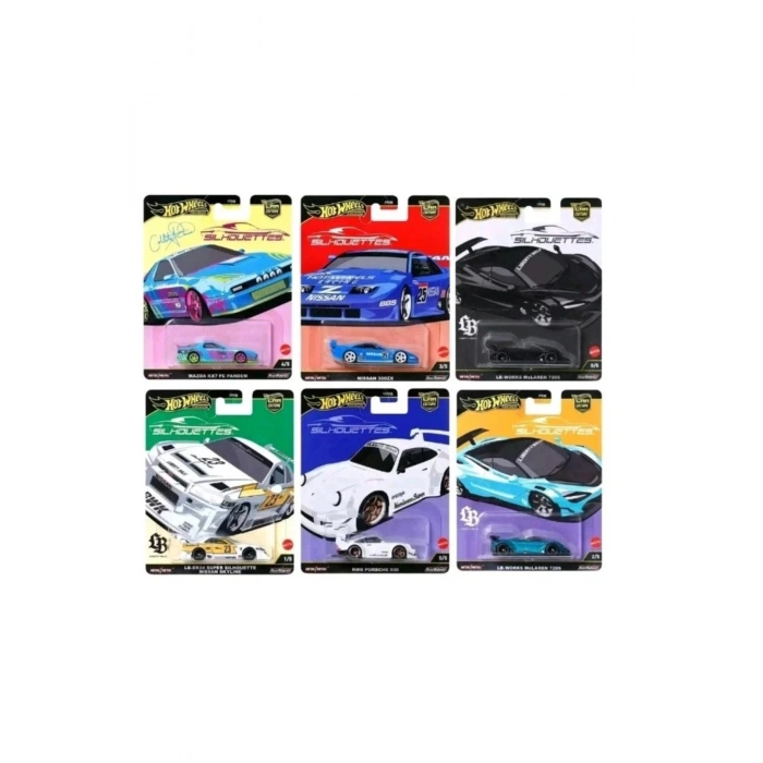 Car Culture Silhouettes 6’lı Set – Chase Model Dahil! RX7, Skyline, McLaren, Porsche