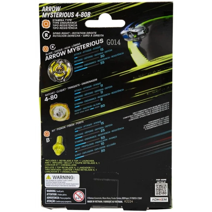 Takara Tomy X Arrow Mysterious 4-80B Stamina Tipi Başlangıç Seti + Fırlatıcı